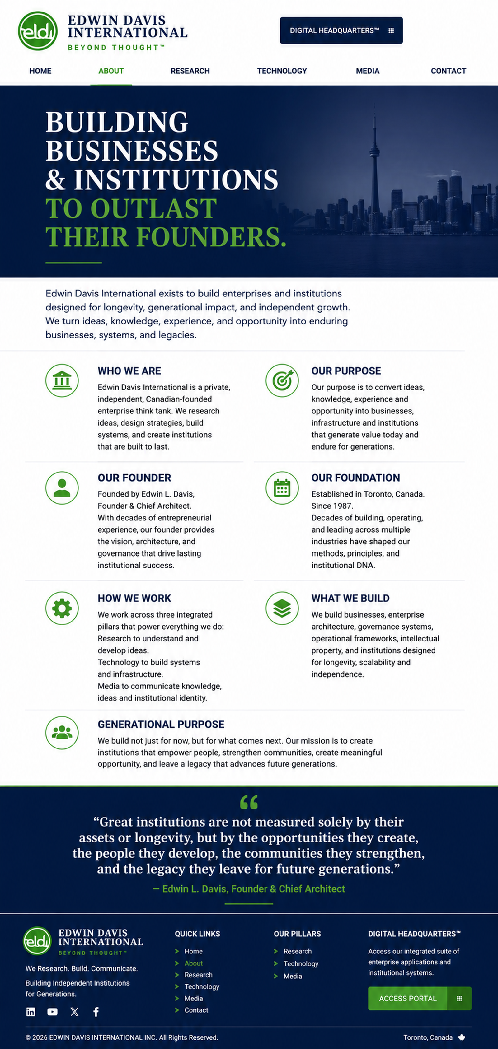 Edwin Davis International About page