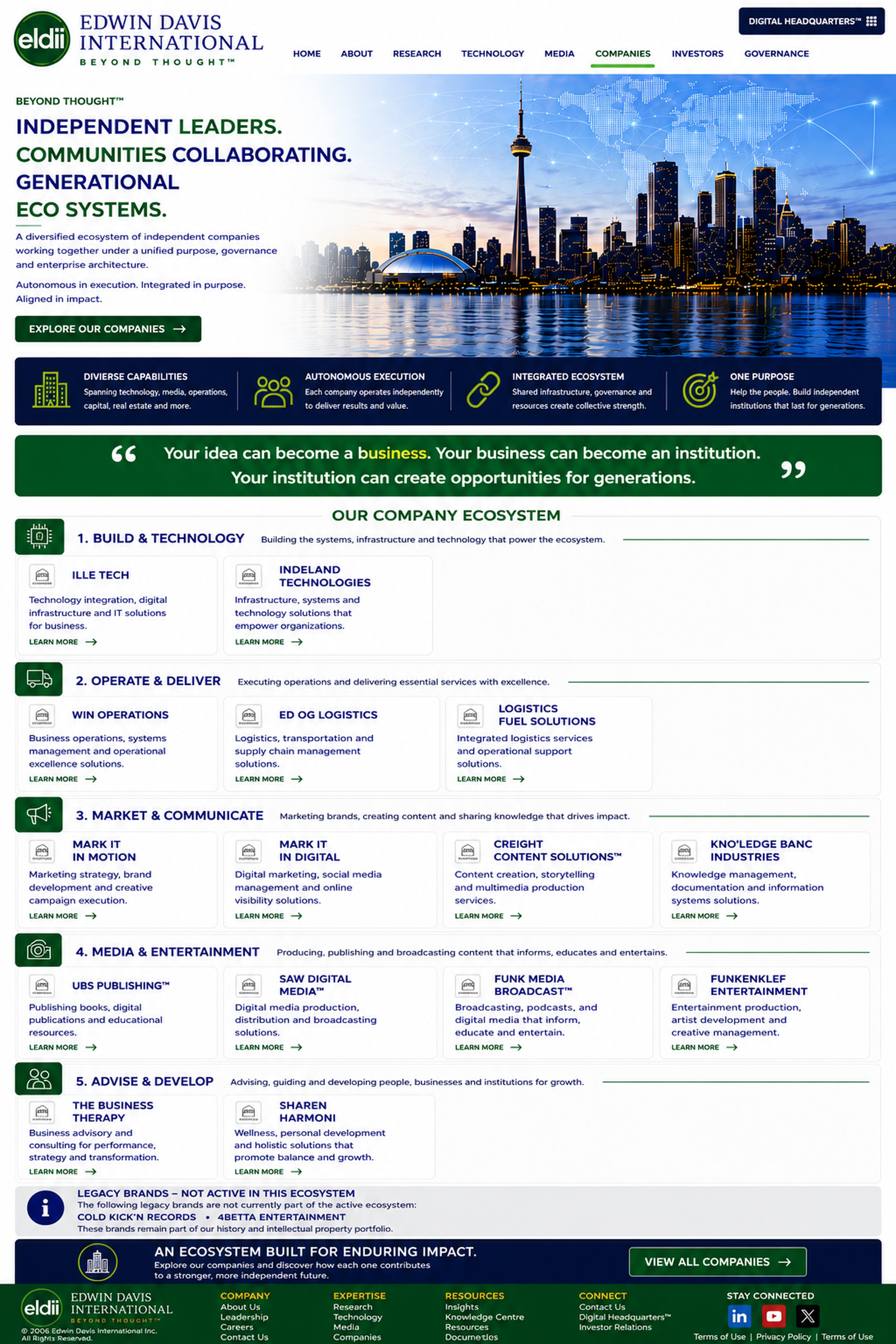 Edwin Davis International Companies page