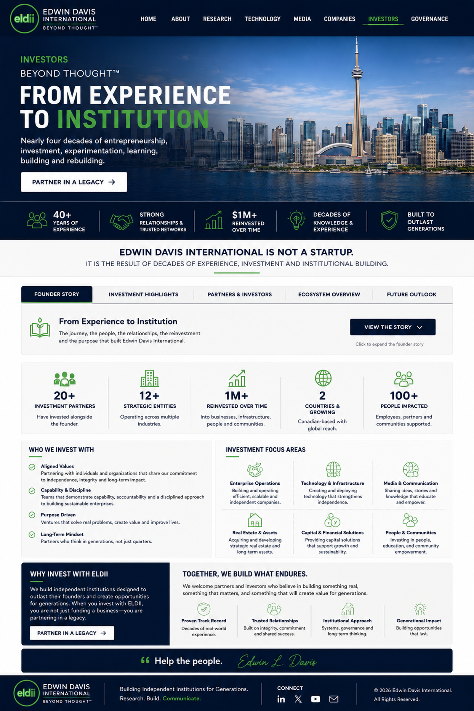 Edwin Davis International Investors page