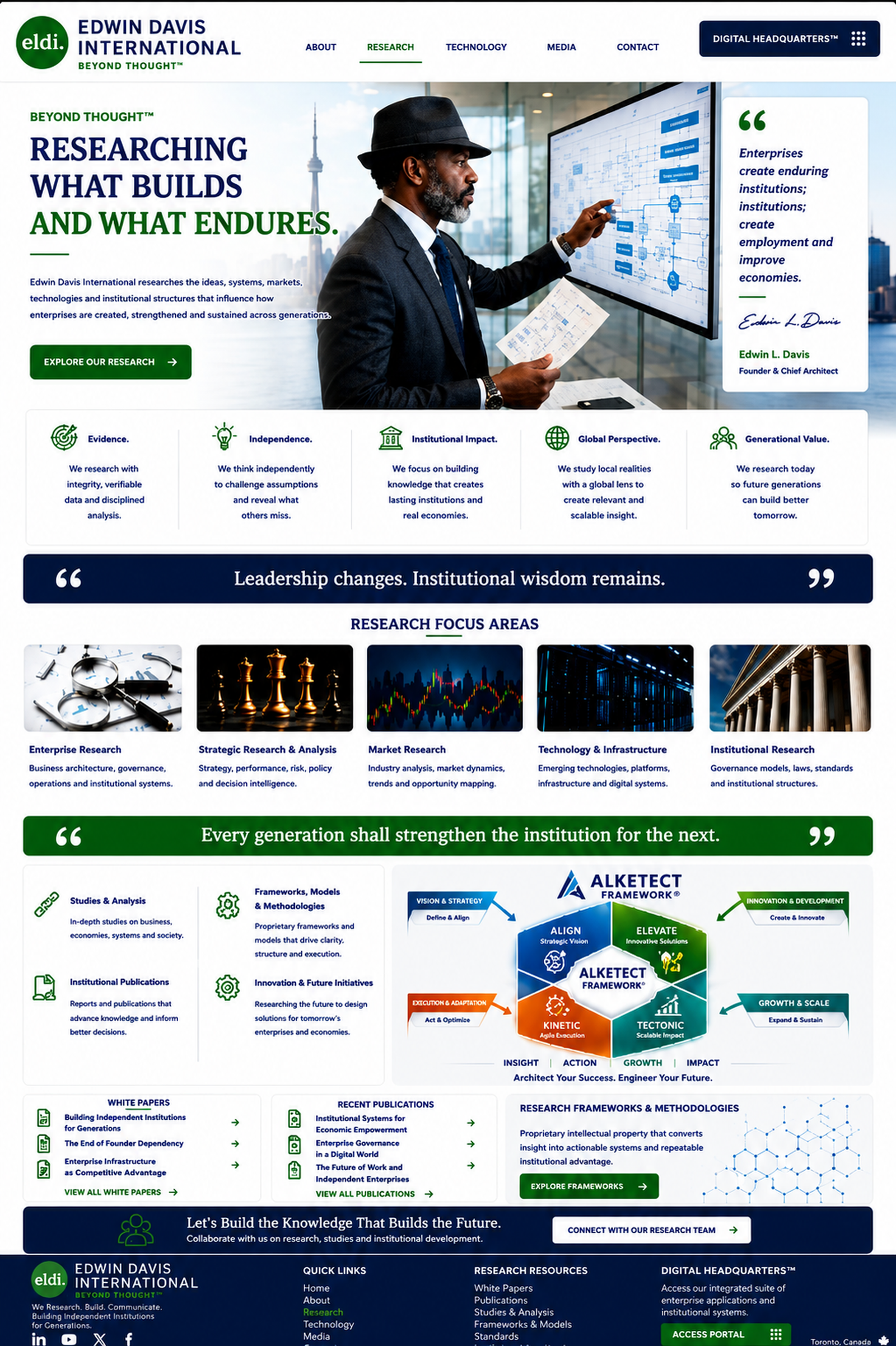 Edwin Davis International Research page